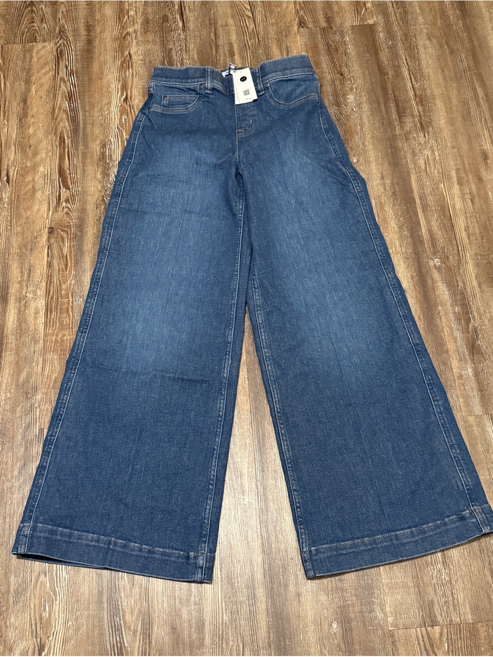 Spanx Wide Leg Denim Jeans Women's Small in Vintage Indigo Wash NWT